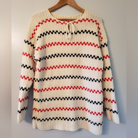 Homemade knit Striped sweater, MED - Picture 1 of 8